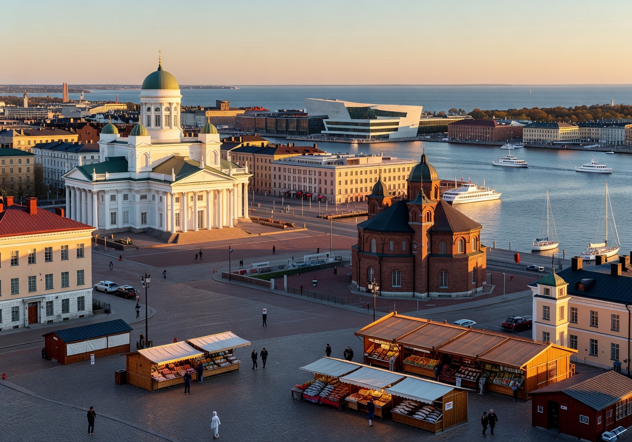 Helsinki Cityscape and Finland Travel Concept